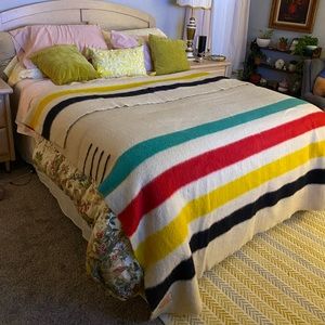 Vintage Hudson Bay 4 Point Blanket Made in England